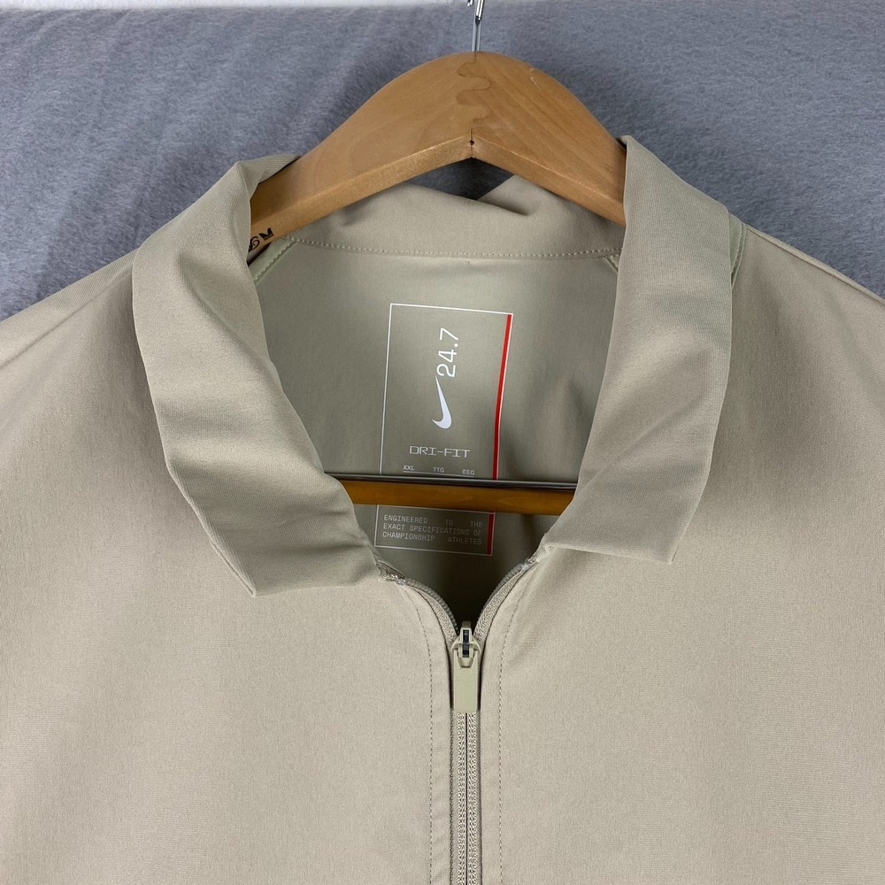 Nike 24.7 PerfectStretch Jacket Mens XXL Beige Dri-FIT UV IF2867-253 Full Zip - Picture 2 of 16